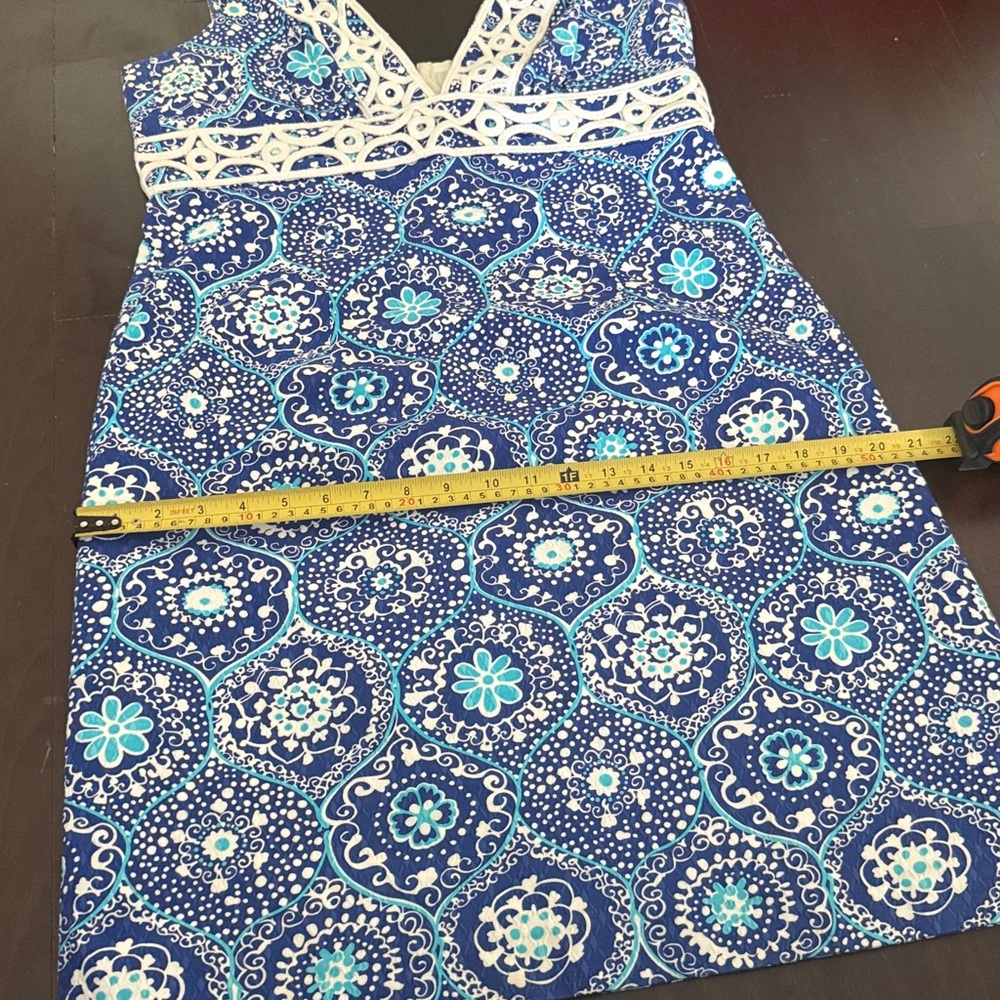 Trina Turk Blue and White Floral Mini Dress - Picture 7 of 11